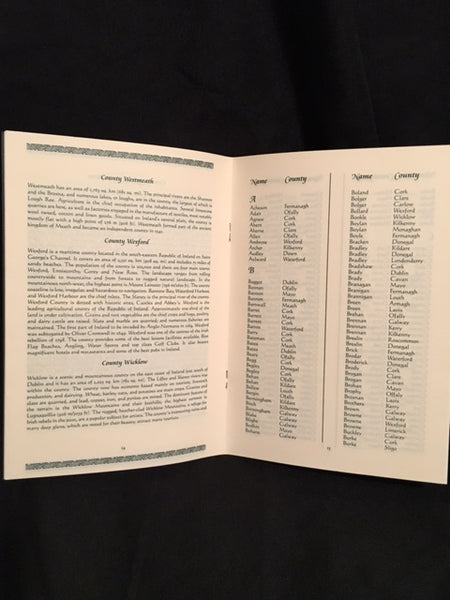 Irish County Surnames & Histories Booklet